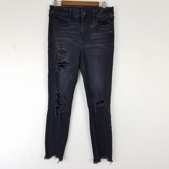 American Eagle Outfitters Denim - American Eagle Outfitters Hi Rise Jegging Distressed Destroyed Jeans